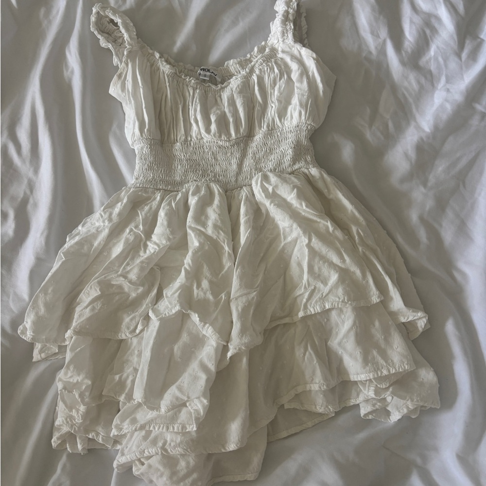 Forolav White Ruffled Romper